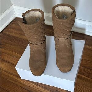 Quilted Brown Women's Boots